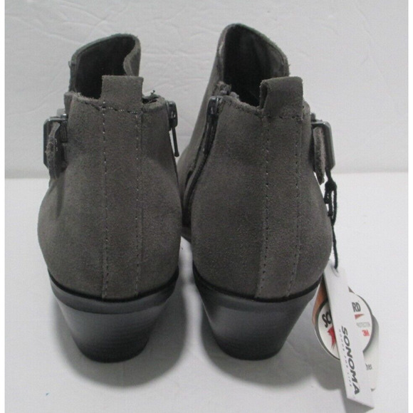 NEW Sonoma Giana Gray Leather Ankle Boots Womens 7.5M - Picture 4 of 13